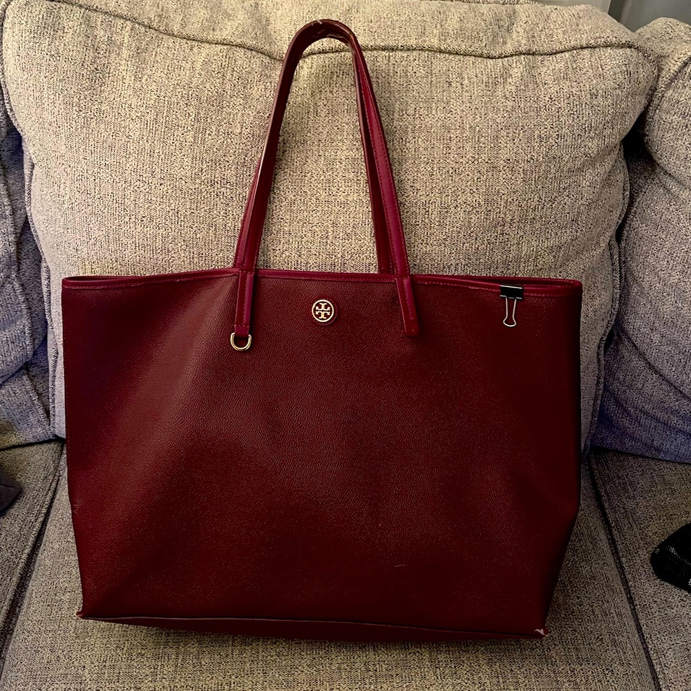 Burgundy Tory burch purse